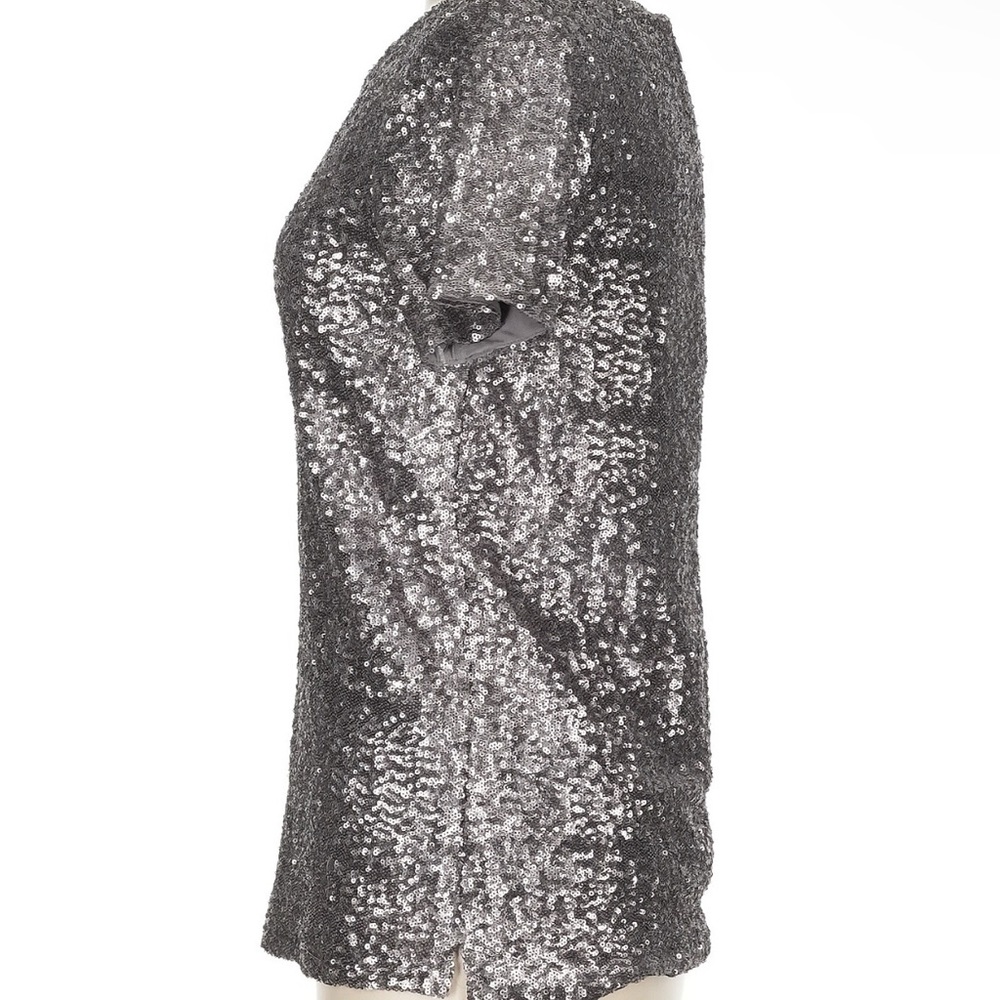 Velvet Silver Sequin Short Sleeve T-Shirt - Picture 4 of 10